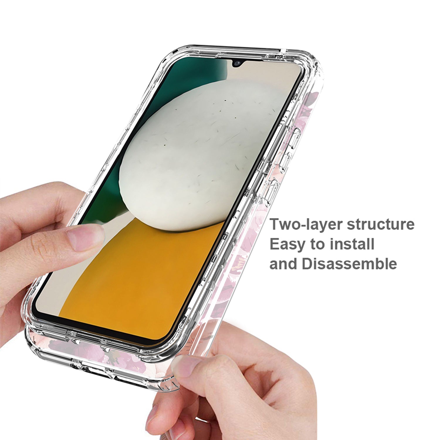 For Samsung Galaxy A34 5G PC Frame TPU Transparent Phone Case Pattern Printing Anti-scratch Cover For Samsung Galaxy A34 5G PC Frame TPU Transparent Phone Case Pattern Printing Anti-scratch Cover